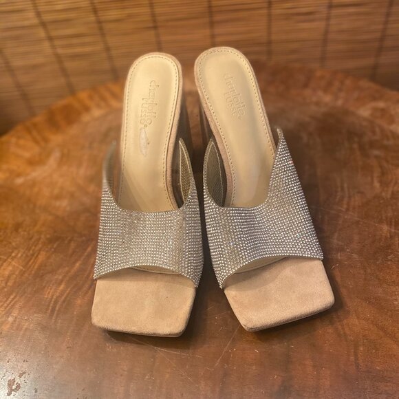 Charlotte Russe Rhinestone Slide Size 8 EUC - Picture 1 of 6